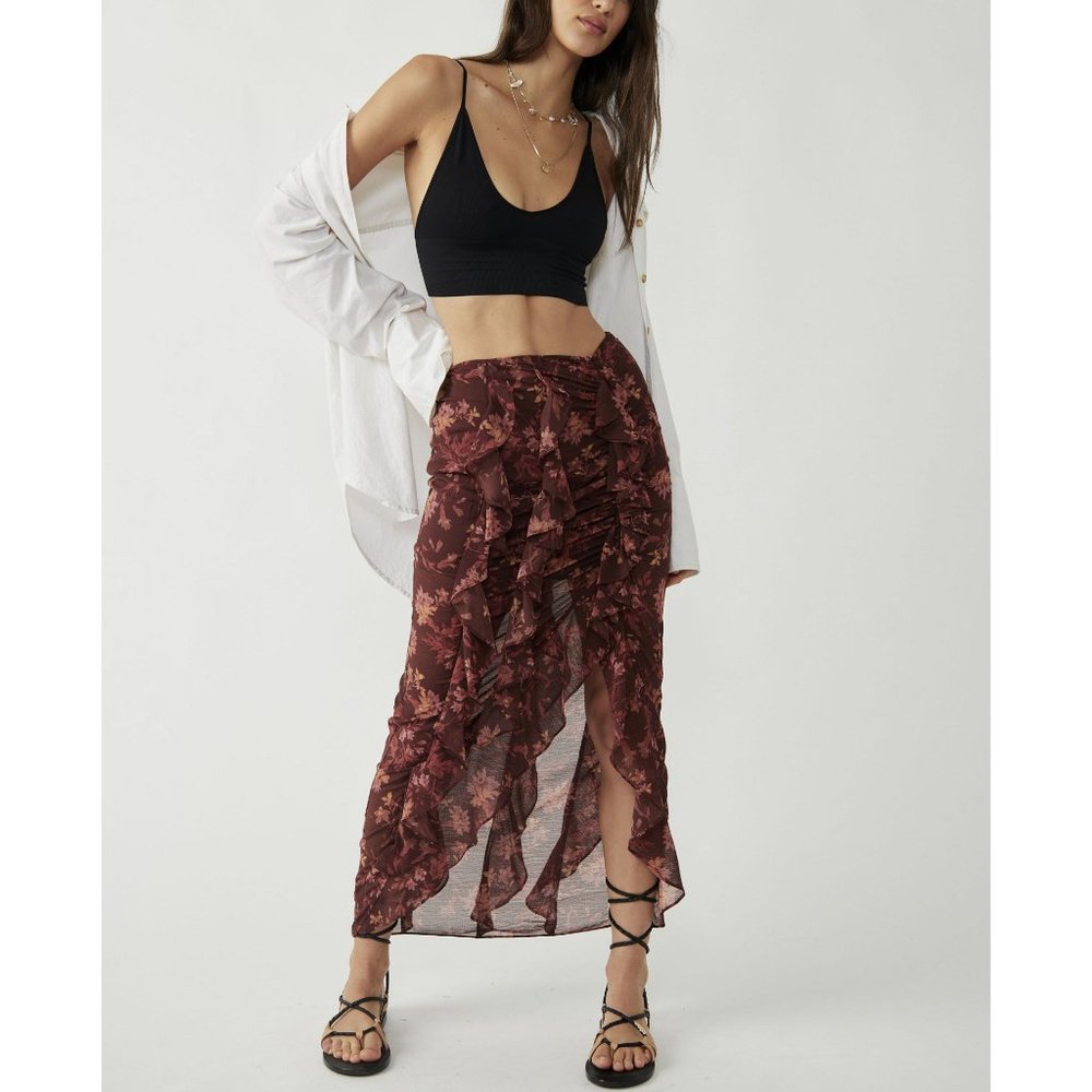 NWT Free People Flounce Around Maxi Skirt